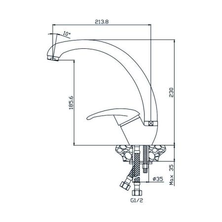 Смеситель OLIVES Lerida 08430LR для кухни,хром