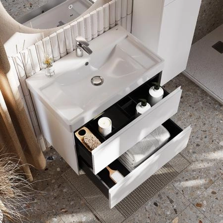 Roca Ona Тумба подвесная 80x45x56см, с 2 ящиками, цвет: белый матовый