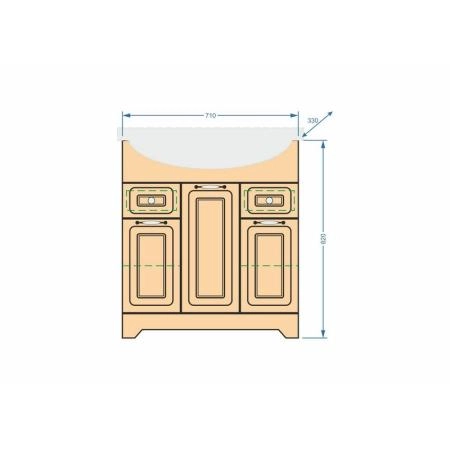 Тумба под умывальник Stella Polar Кармела 75, карпатская ель, Байкал 75