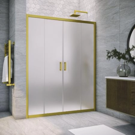 Душевая дверь Vegas-glass Z2P NOVO h2000 200 03 10, профиль золото матовое, стекло сатин