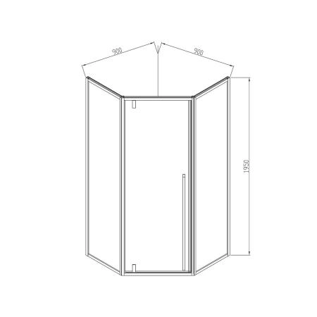 Душевой уголок Vincea Penta VSP-3P900CL, 900*900, хром, стекло прозрачное