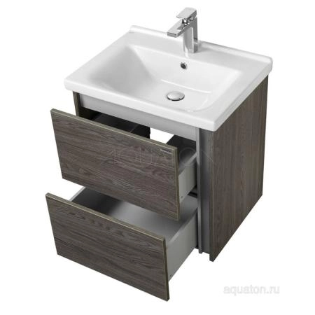 Тумба под раковину Aquaton Стоун 1A231401SXC80 60 с ящиком,грецкий орех