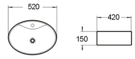 Раковина SantiLine SL-1072 52x42 на столешницу керамическая Белый