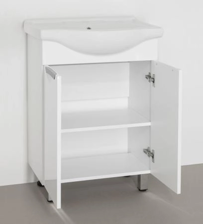 Тумба под раковину Style Line Elfante Жасмин 60 напольная с дверками, белая
