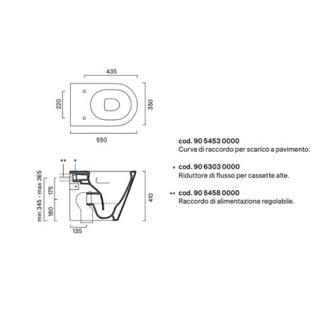 Catalano Zero Унитаз напольный 55x35см, безободковый, смыв Tornado, покрытие Twinglaze+, цвет: черный матовый