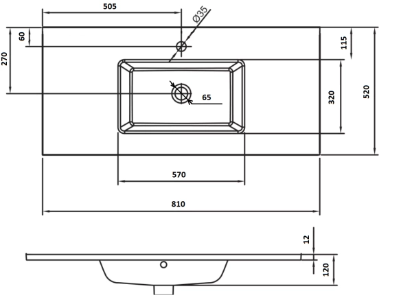 Столешница Boheme стекло 80см моноблок Жемчужный Белый Lucido 852-080-W Lucido