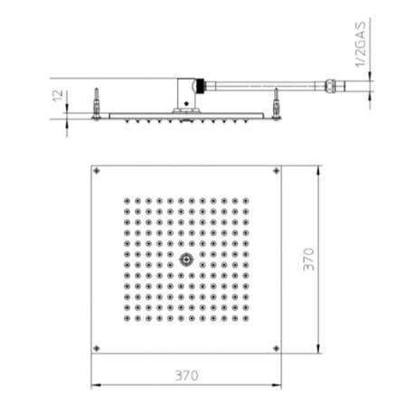 BOSSINI DREAM-CUBE  Верхний душ 370 x 370 мм, цвет: хром