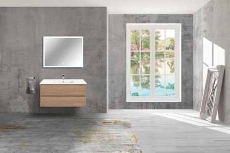 Тумба под раковину Vincea Gio 100 подвесная, 2 выкатных ящика soft-close, N.Oak