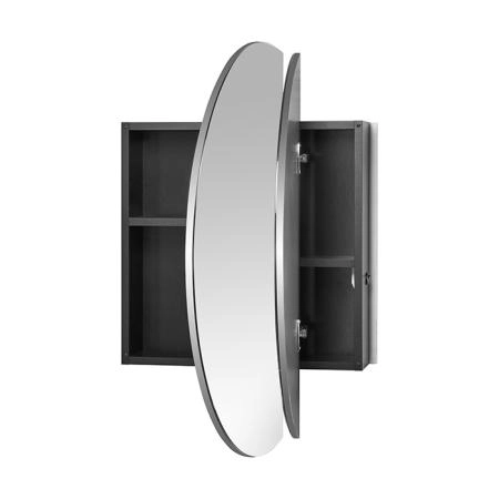 Roca Luna Зеркальный шкаф 80см, SX, с LED-подсветкой с выключателем, цвет: антрацит