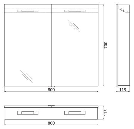 Зеркальный шкаф BelBagno SPC-2A-DL-BL-800 80 см