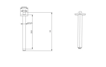 Держатель верхнего душа потолочный Boheme QUBIC Brushed Bronze 629-QUBIC-BRB
