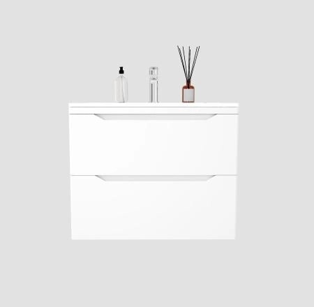 Тумба подвесная Style Line Марелла 70 (2 ящ.) Люкс антискрейтч белый матовый, PLUS