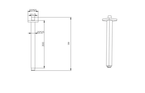 Держатель верхнего душа потолочный Boheme QUBIC COPPER BRUSHED 629-QUBIC-CB