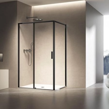 Душевой уголок Vincea Slim 8mm VSR-6SL8011CLB, 1100*800, черный, стекло прозрачное