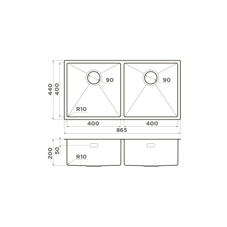 Кухонная мойка Omoikiri Taki 86-2-U/IF-IN нерж.сталь/нержавеющая сталь 4993791
