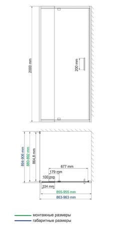 Душевой уголок WasserKraft Berkel 48P03 90x90 см, квадрат, распашная, универсальная