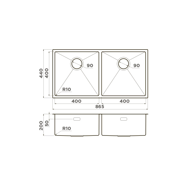 Кухонная мойка Omoikiri Taki 86-2-U/IF-IN нерж.сталь/нержавеющая сталь 4993791