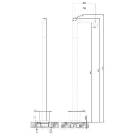 Fantini AR/38 Смеситель для раковины, напольный, цвет: хром