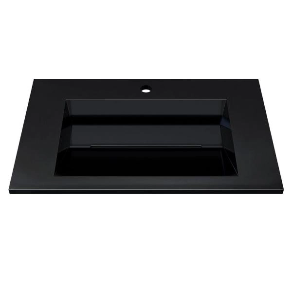 Раковина для ванной Uperwood Next Premium 70 см, прямоугольная, черный глянец