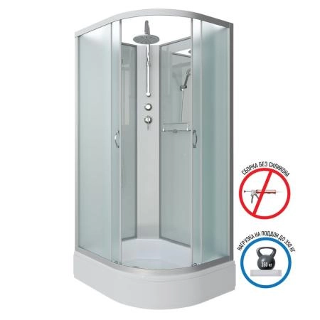 Душевая кабина Niagara NG-33084-14LBKT 1000х800х2100-2400 средний поддон  26см стекло матовое