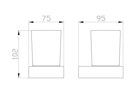 Стакан для зубных щеток с держателем WONZON & WOGHAND, Хром (WW-9521)