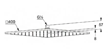 Верхний душ Kludi A-Qa 6444005-00 40x40 см квадратный, плоский 8 мм, цвет хром