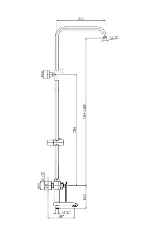 Душевая система RUSH ST4235-20 для ванны,хром