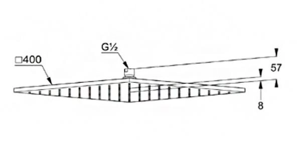 Верхний душ Kludi A-Qa 6444005-00 40x40 см квадратный, плоский 8 мм, цвет хром