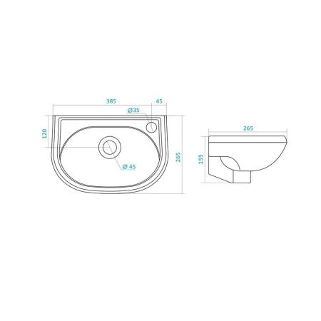 Раковина Santek Бриз 1WH110445 40 см п/отв