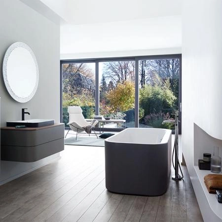 Duravit Happy D.2 Plus Ванна акриловая 1800х800мм, отдельностоящая, бесшовная панель,  цвет: graphite supermatt