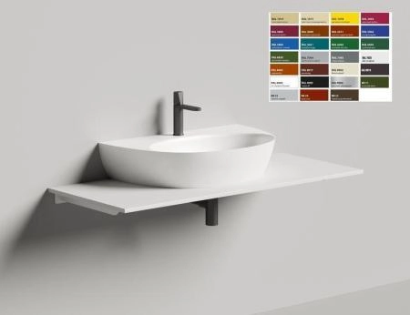 Раковина Salini ALDA WALL 03 S-Sense покраска RAL глянцевая 71x45 140313GF накладная без отв.смесителя