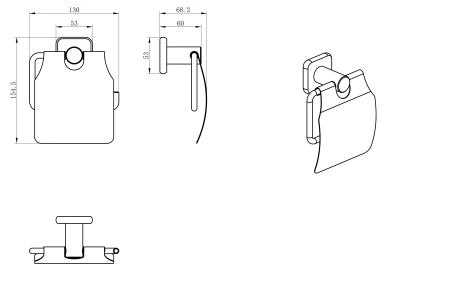 Держатель для туалетной бумаги с крышкой WONZON & WOGHAND, Брашированное золото (WW-V1802-BG)