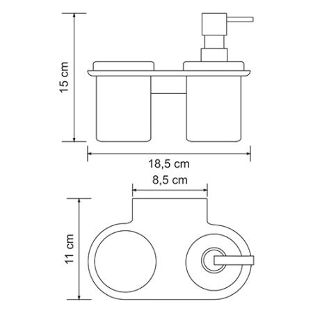 Стакан для зубных щеток Wasserkraft Kammel K-8389 с дозатором