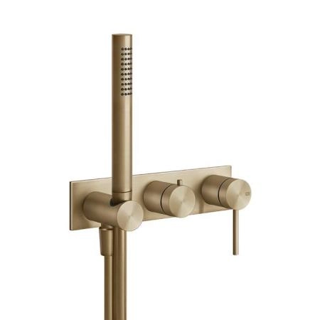 Gessi 316 Смеситель для ванны, встраиваемый, автомат переключатель ванна-душ, держатель неподвижный, цвет: bronze brushed pvd