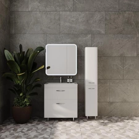 Колонна универсальная Style Line Каре 30 L с корзиной, Люкс белая, PLUS