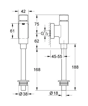 Grohe 37346000 Смывное устройство для писсуара