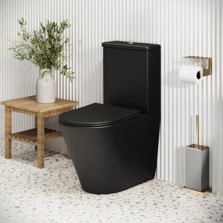 Унитаз Grossman GR-4480BMS Color (620*365*810) ЧЕРНЫЙ МАТОВЫЙ напольный Безободковый с тонкой крышкойста