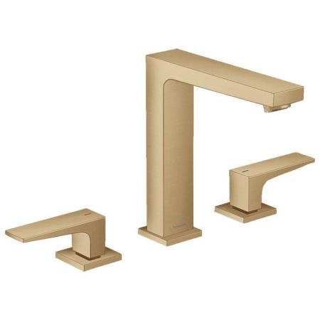 Hansgrohe Metropol Смеситель для раковины, на 3 отв, с донным клапаном, излив: 15.2см, цвет: шлифованная бронза
