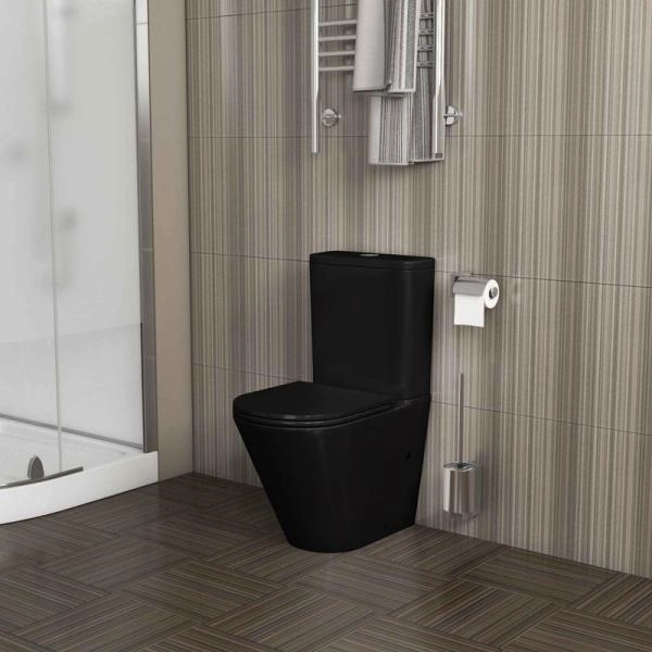 Унитаз Grossman GR-4450BMS (605*380*825) ЧЕРНЫЙ МАТОВЫЙ напольный Безободковый с тонкой крышкой