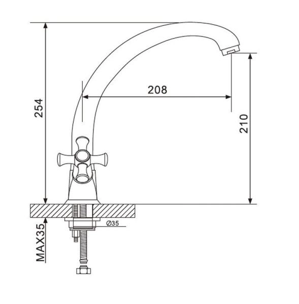 Смеситель Gappo G4142 для кухни хром