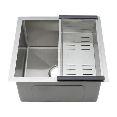 Кухонная мойка Gappo GS4444 440x440x215mm 0.8мм с коландером Сатин