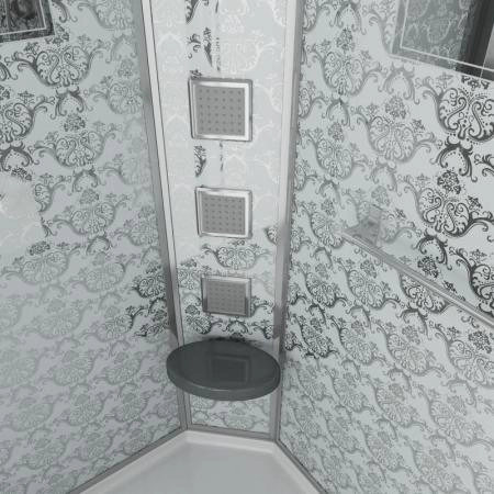 Душевая кабина Niagara Luxe NG-7711WL (900x1200х2150) низкий поддон стенки БЕЛЫЕ