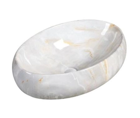 Раковина SantiLine SL-7028 47,5x34 на столешницу керамическая под мрамор