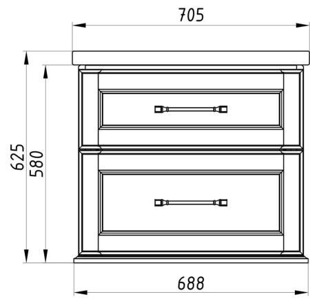 Тумба под раковину ASB-Woodline Венеция 70 Белый (патина серебро)