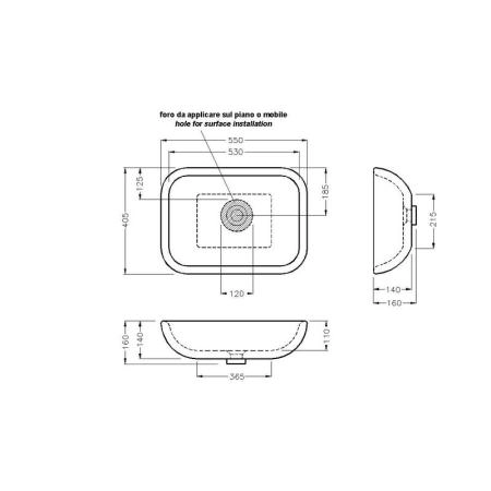 Раковина Hatria HappyHour Y0QQ 55x40.5