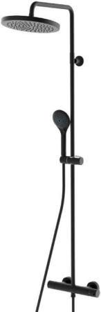 Душевая система Bossini Elios L10172.073, с термостатом, верхний душ ? 250 мм, черный матовый