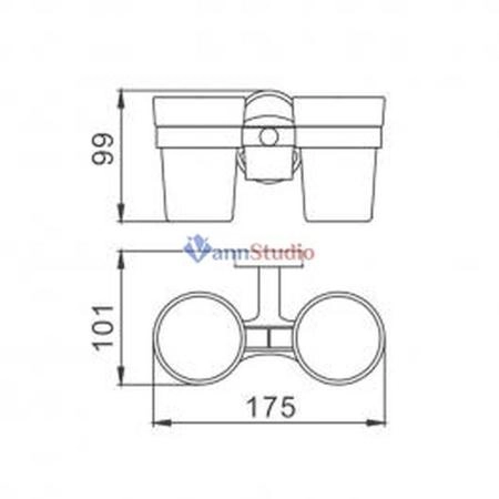 F1908 Стакан для зубных щеток Frap стекло с держателем
