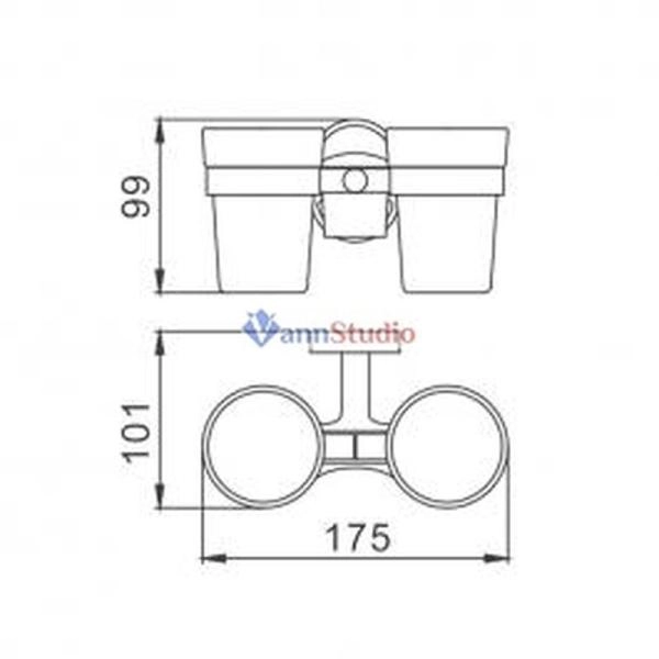 F1908 Стакан для зубных щеток Frap стекло с держателем