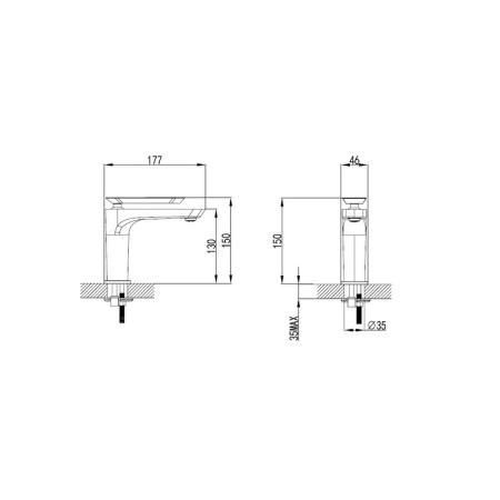 Смеситель Bien Hermes BL11009402 для раковины Хром/Розовое золото