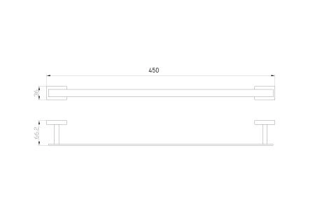 Вешалка для полотенец WONZON & WOGHAND FLAT, Хром (WW-9712-45CM)